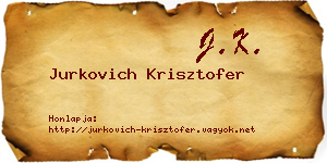 Jurkovich Krisztofer névjegykártya